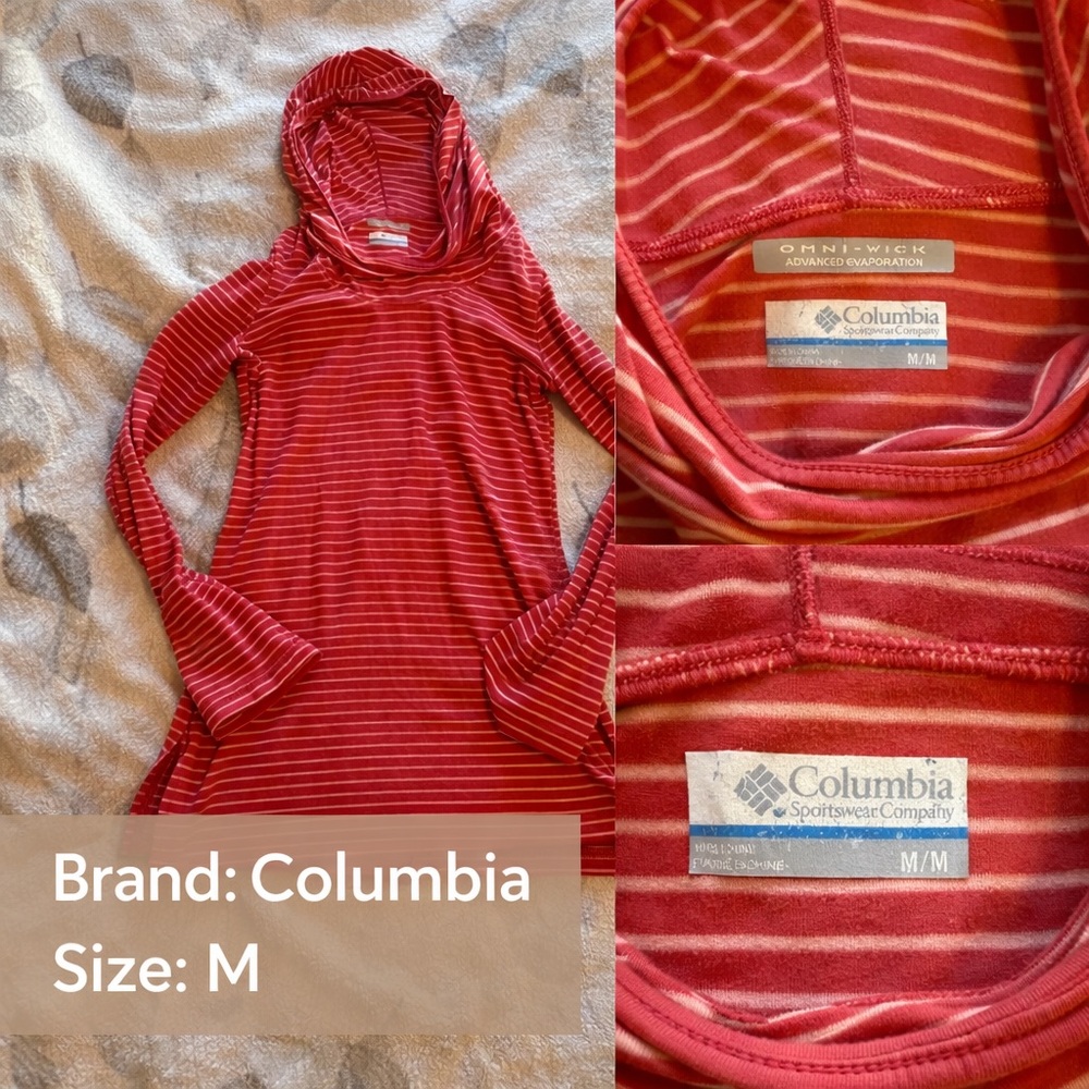 Columbia Omni-Wick PFG Pink Striped Hoodie